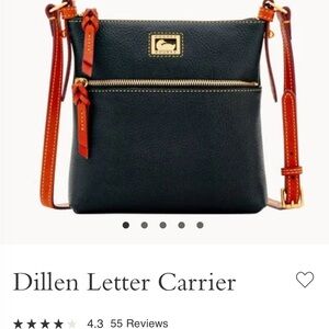 Dooney & Bourke Leather Black Purse Dillen Letter Carrier